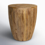 Solid Wood End Table with Natural Finish and Contemporary Compact Shape - Image 5