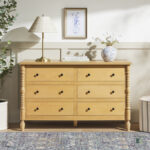 Solid Sheesham Wood Spindle Chest with 6 Storage Drawers for Bedroom - Image 4