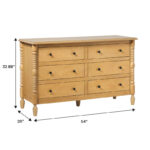 Solid Sheesham Wood Spindle Chest with 6 Storage Drawers for Bedroom - Image 8