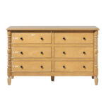 Solid Sheesham Wood Spindle Chest with 6 Storage Drawers for Bedroom - Image 6
