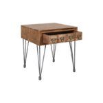 Solid Wood Top End Table with Built-In Storage for Living Room and Bedroom Corners - Image 2
