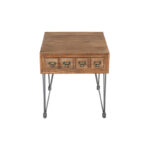 Solid Wood Top End Table with Built-In Storage for Living Room and Bedroom Corners - Image 11