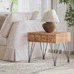 Solid Wood Top End Table with Built-In Storage for Living Room and Bedroom Corners - Image 8