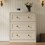 Solid Sheesham Wood Chest with 3 Drawers for Bedroom Storage