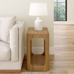 Solid Wood End Table with Natural Finish and Minimal Modern Look - Image 2