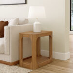 Solid Wood End Table with Natural Finish and Minimal Modern Look