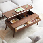 Walnut Wood Lift-Top Coffee Table with Hidden Storage for Contemporary Living Rooms - Image 2