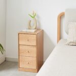 Three-Drawer Solid Oak Bedside Table for Organised Modern Bedrooms - Image 2