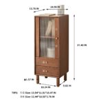 Compact Walnut Wood Storage Cabinet with Clear Glass Doors for Modern Homes - Image 6