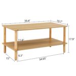 Solid Wood Rectangular Coffee Table with Modern Double-Layer Storage Design - Image 3