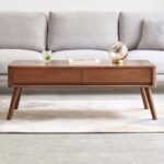 Walnut Wood Lift-Top Coffee Table with Hidden Storage for Contemporary Living Rooms
