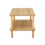 Solid Wood Rectangular Coffee Table with Modern Double-Layer Storage Design - Image 2