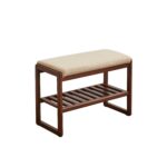 Two-Tier Wooden Entryway Bench with Soft Cushioned Seating for Modern Homes - Image 5