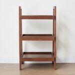 Walnut Wood Ladder Bookshelf for Modern Indian Living Spaces - Image 2