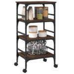 Engineered Wood Kitchen Utility Trolley – 17.7" × 13.8" × 35.2" - Image 9
