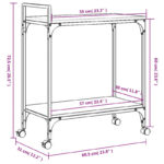 Compact Engineered Wood Kitchen Service Trolley – 23.8" × 12.2" × 28.5" - Image 8