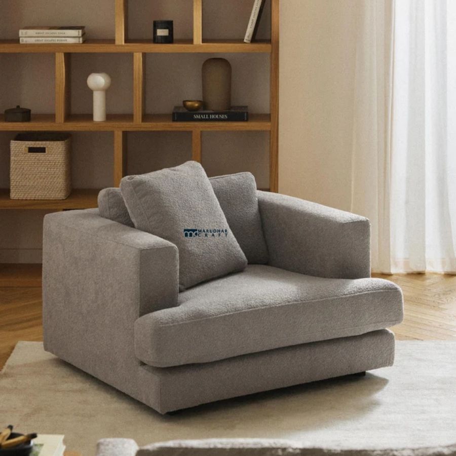 1 Modern Upholstered Single Seater Lounge Chair - Image 1