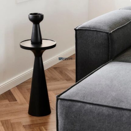 Modern Solid Wood Side Table – Black Finish