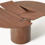 Round Wooden Pedestal Dining Table - Image 3