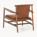 Solid Wood Leatherette Accent Single Seater Chair - Image 2