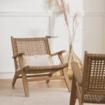 Natural Cane Wooden Lounge Single Seater Chair