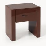 Marudhar Craft High-Gloss Mahogany 1-Drawer Luxury Bedside Table - Image 3