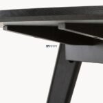 Round Black Dining Table with Tapered Legs - Image 4