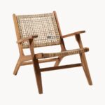 Natural Cane Wooden Lounge Single Seater Chair - Image 3