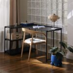Industrial Metal Study Desk with Side Storage