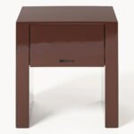 Marudhar Craft High-Gloss Mahogany 1-Drawer Luxury Bedside Table - Image 5