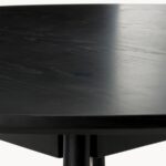Round Black Dining Table with Tapered Legs - Image 2
