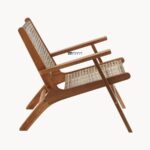 Natural Cane Wooden Lounge Single Seater Chair - Image 2