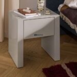 Marudhar Craft High-Gloss Mahogany 1-Drawer Luxury Bedside Table
