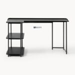 Industrial Metal Study Desk with Side Storage - Image 5
