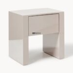 Marudhar Craft High-Gloss Mahogany 1-Drawer Luxury Bedside Table - Image 3