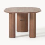 Round Wooden Dining Table with Cylindrical Legs - Image 4