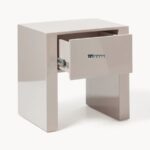 Marudhar Craft High-Gloss Mahogany 1-Drawer Luxury Bedside Table - Image 4