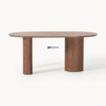 Round Wooden Dining Table with Cylindrical Legs - Image 5