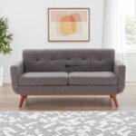 Modern Tufted Fabric 3-Seater Sofa (Grey) - Image 3