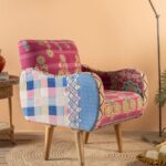 Fuchsia Kantha Panelled Armchair - Image 2