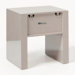 Marudhar Craft High-Gloss Mahogany 1-Drawer Luxury Bedside Table - Image 6