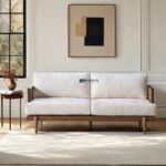 Modern Wooden Frame Fabric 3-Seater Sofa