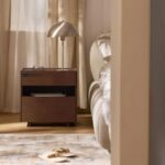 Modern Solid Wood Nightstand with Open Slot & Drawer