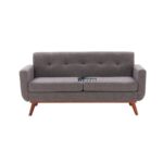 Modern Tufted Fabric 3-Seater Sofa (Grey) - Image 2