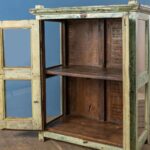 Vintage Blue & White Wooden Display Cabinet with Glass Panels - Image 5