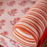 Eliza Block Print Red & Pink Iron Chair - Image 4