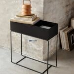 Metal Storage Side Table with Open Tray