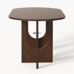 Round Wooden Dining Table with Sculptural Cutout Legs - Image 5