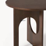 Round Wooden Dining Table with Sculptural Cutout Legs - Image 2