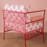 Eliza Block Print Red & Pink Iron Chair - Image 2